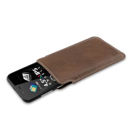 Caseroxx Business-Line Custodia In Finta Pelle Per Gigaset GL390 - Colore Marrone
