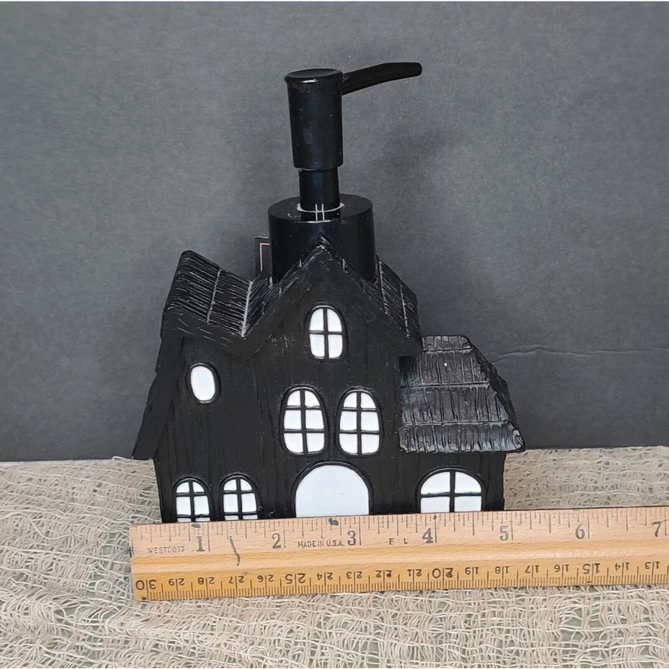 Avanti Black Haunted House Mansion Halloween Soap Pump Dispenser - Image 3 of 4