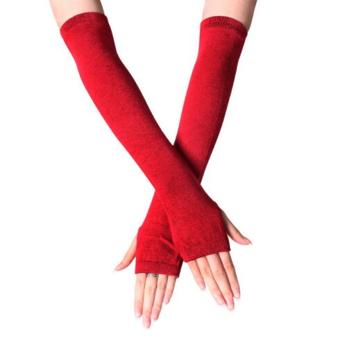 Frauen Handgelenk Arm Strick Fäustlinge Handschuhe Damen Fingerlos Wärmer Hand Winter Lang - Bild 27 von 27