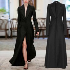 Design Womens Maxi Long Dress Split Swing Ball Grown Party Slim Fit Windbreaker