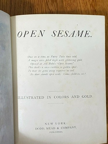 Offener Sesam. Märchen illustriert in Farbe und Gold, 1890er? Dodd Mead & Co. - Bild 3 von 12