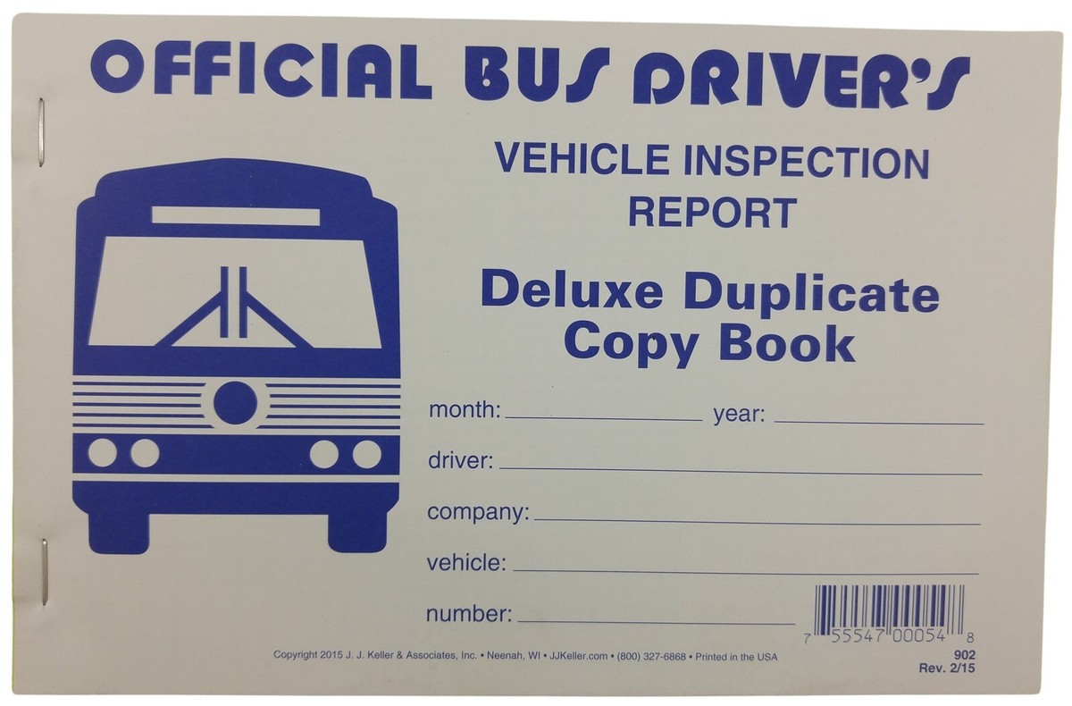 Detailed Driver's Vehicle Inspection Report - School Bus, Snap-Out