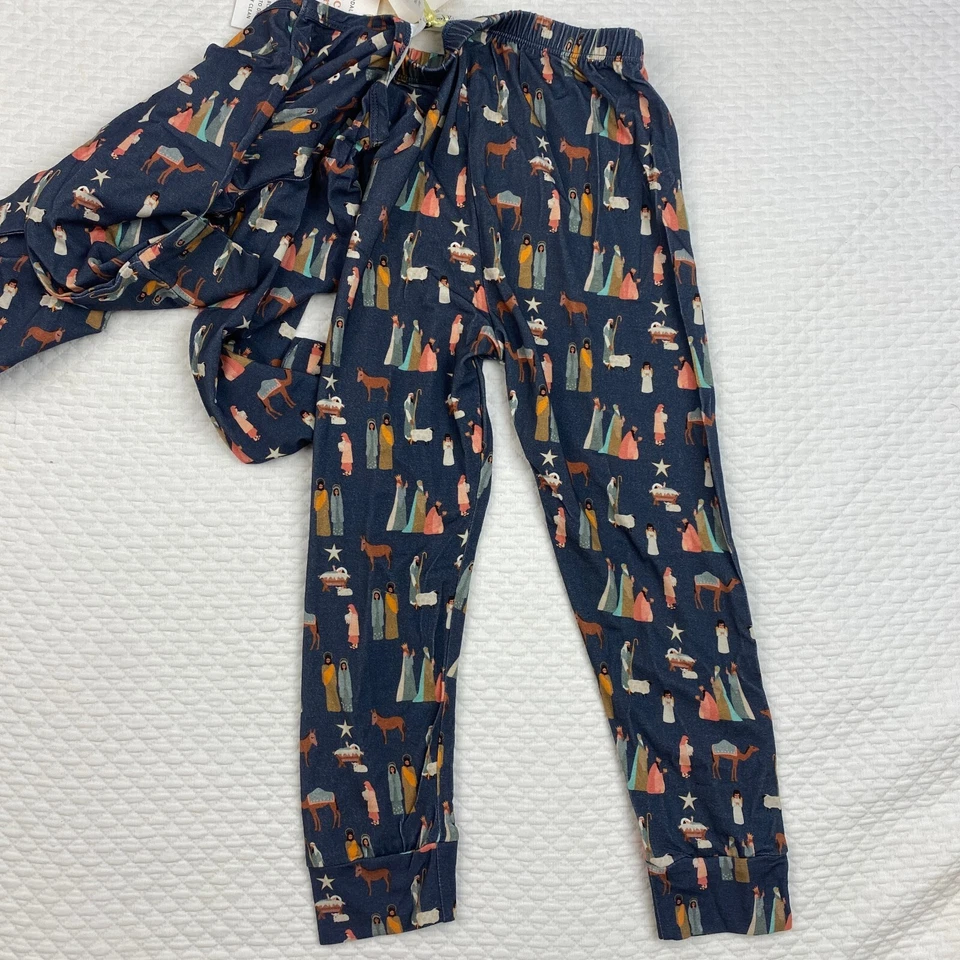 Conjunto Pijama Terciopelo Fawn Talla 4T Modal Manga Larga Noche Silenciosa Belén Navidad Foto 4 de 4