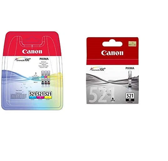 Canon CLI-521 BK/C/M/Y Cartouche d'encre noire cyan magenta jaune (TVA incluse) - Photo 1/1