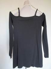 Maglia maglia top blusa maglia lunga MISS SIXTY S M 34 36 nero strass/J