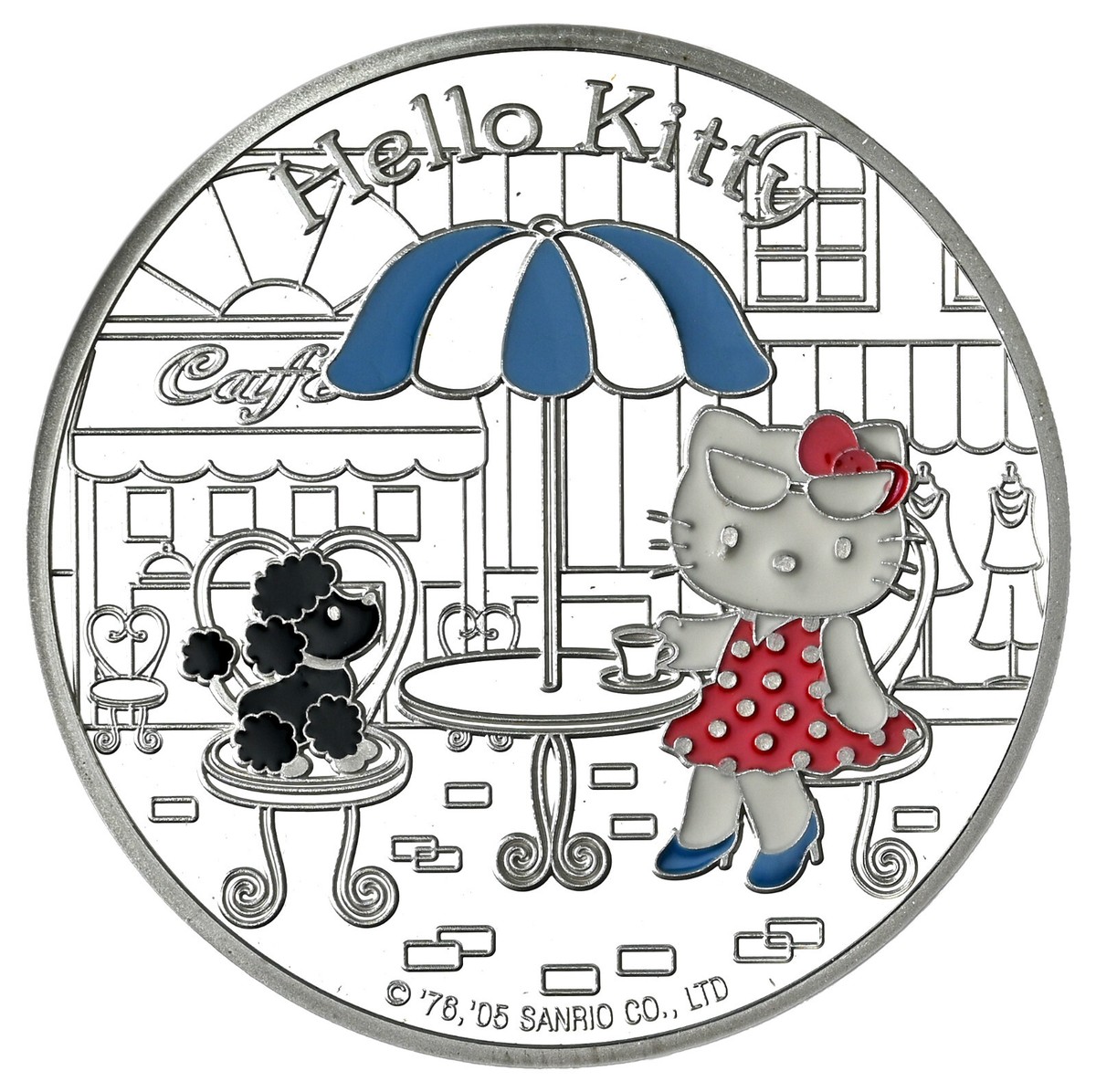 FRANCE 1-1/2€ 2005 Silver Proof '30 years of Hello Kitty by Ikuko