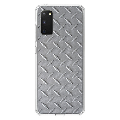 Clear Case for Galaxy S (Pick Model) Grey Diamond Plate Steel
