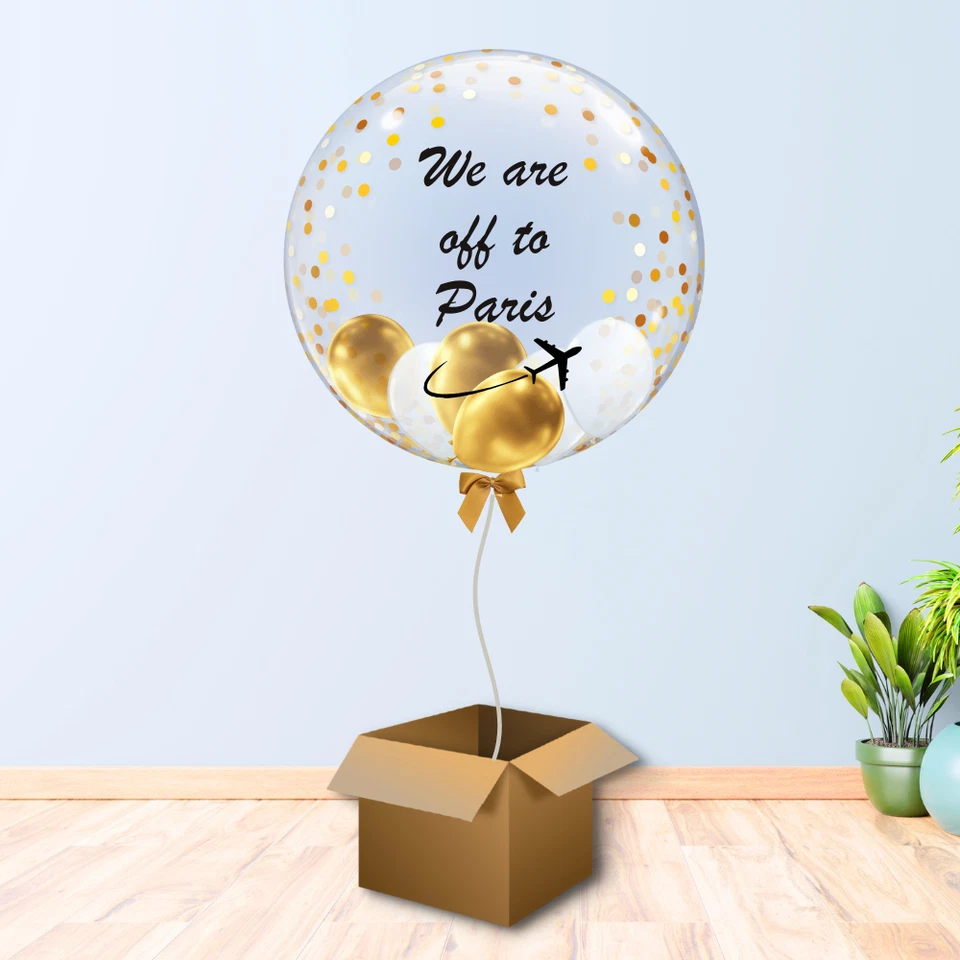 Personalised Surprise Holiday Reveal Balloon In a Box - Holiday Surprise Balloon - Image 4 of 4