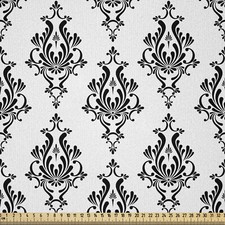 Damast Microfaser Stoff als Meterware Barock Viktorianischer Stil