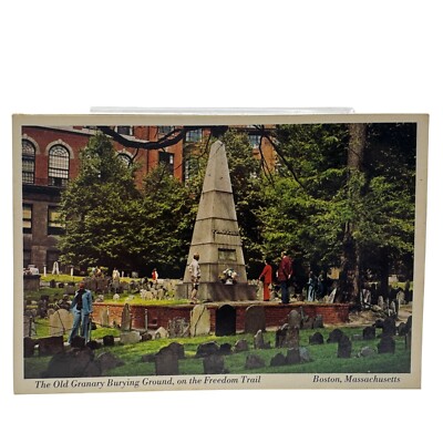Postcard The Old Granary Burying Ground Freedom Trail Boston Massachusetts