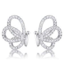 .45 Ct CZ Butterfly Stud Earrings