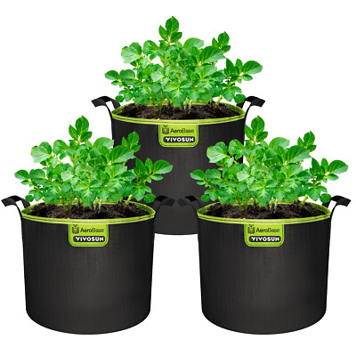 VIVOSUN 3Pack 3/5/7gal Aerobase Grow Bags Nursery Soil Bag Superior Drainage
