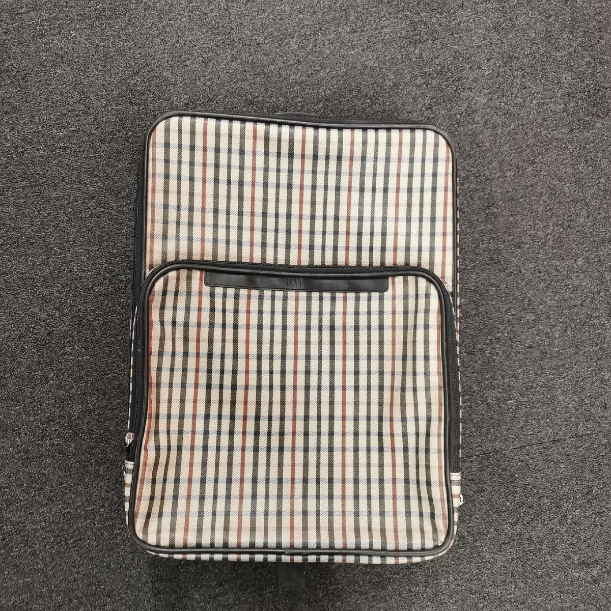 Vintage DAKS House Check Travel Suitcase Carry On Wheels Pull Along Case. eBay