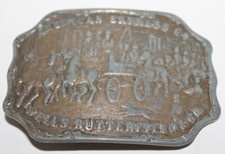 VTG American Express Co Wells Butterfield Brass Belt Buckle