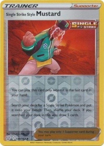 Single Strike Style Mustard Reverse Holo Pokemon TCG Card 134/163