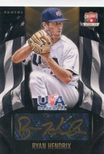2015 USA Baseball Black Gold Collegiate Ryan Hendrix Gold Ink Auto 43/49