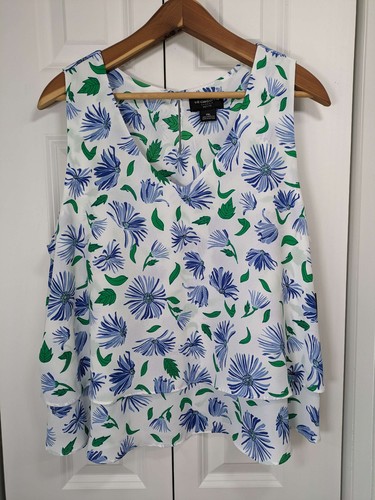 Liz Claiborne Damenbluse Größe PXL Petite XL blau grün neu mit Etikett