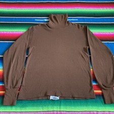 Vintage 60s/70s Munsing Wear Womens Turtleneck Shirt Size Medium Brown