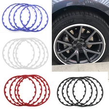4pcs 16-20 Inch Car Wheel Hub Rim Trim Tire Ring Guard Strip Protector Decor