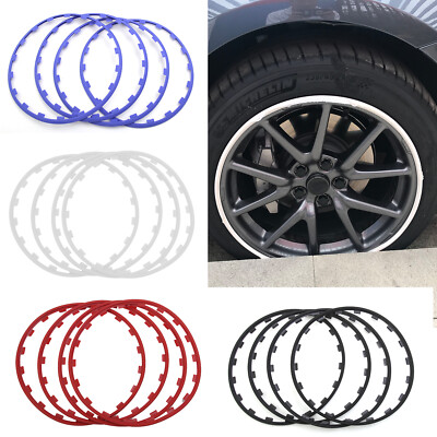 #ad 4pcs 16 20 Inch Car Wheel Hub Rim Trim Tire Ring Guard Strip Protector Decor $91.99