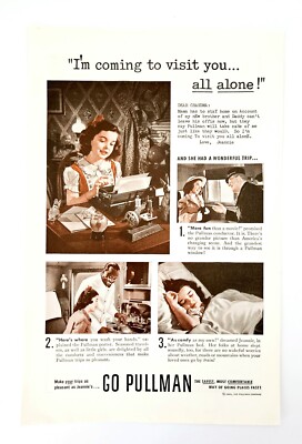 Pullman car ad vintage 1946 little girl travel advertisement