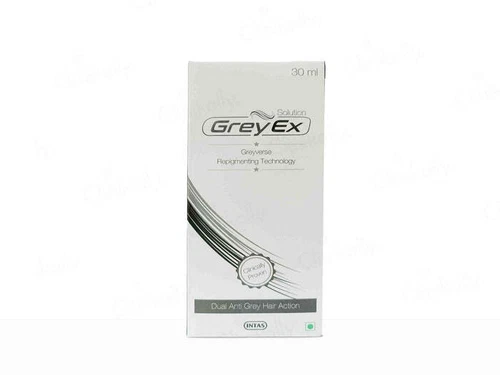 Intas Pharma Greyex Anti-Grey Hair Action 30 ml Solution - Picture 3 of 3