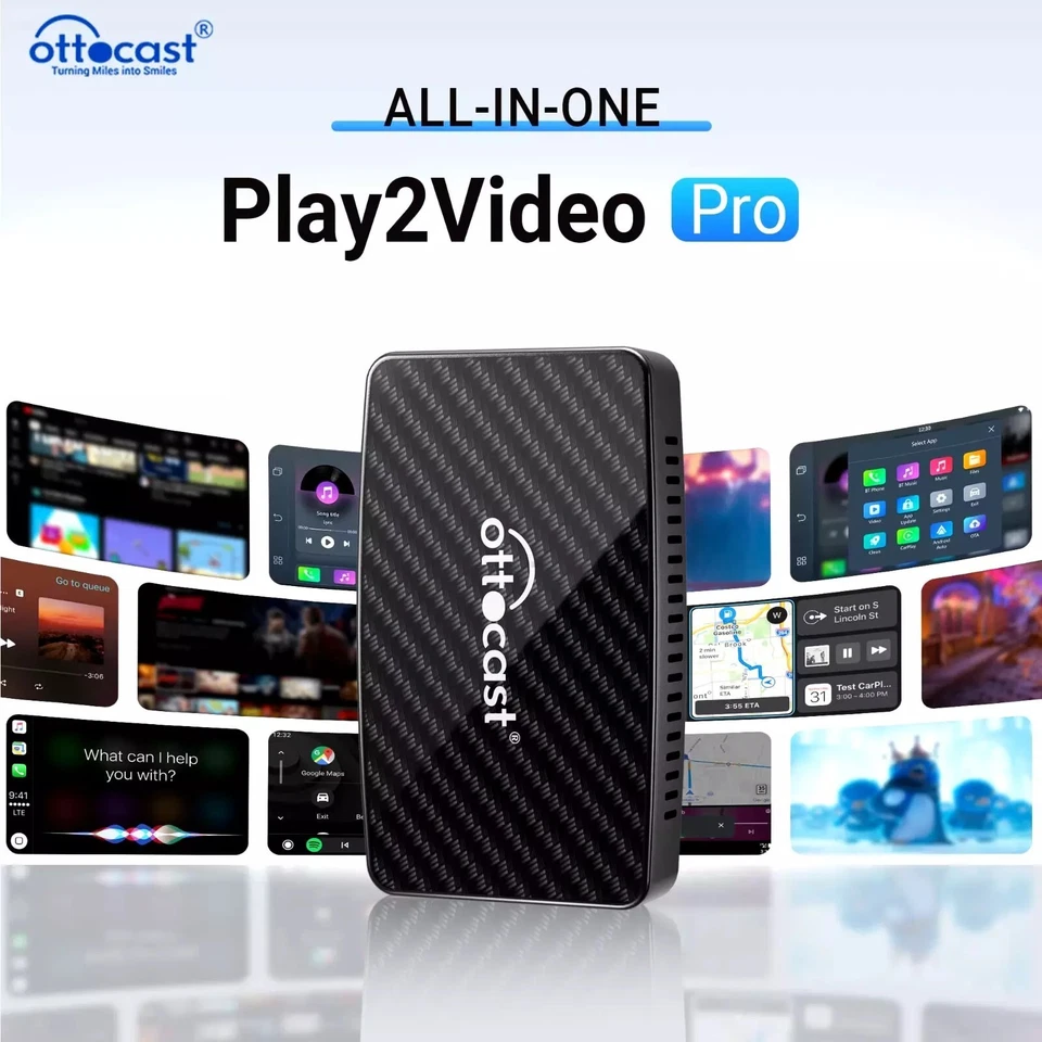 OTTOCAST Wireless CarPlay AI box Android Auto WIFI Adapter Converter w/Netflix YouTube US