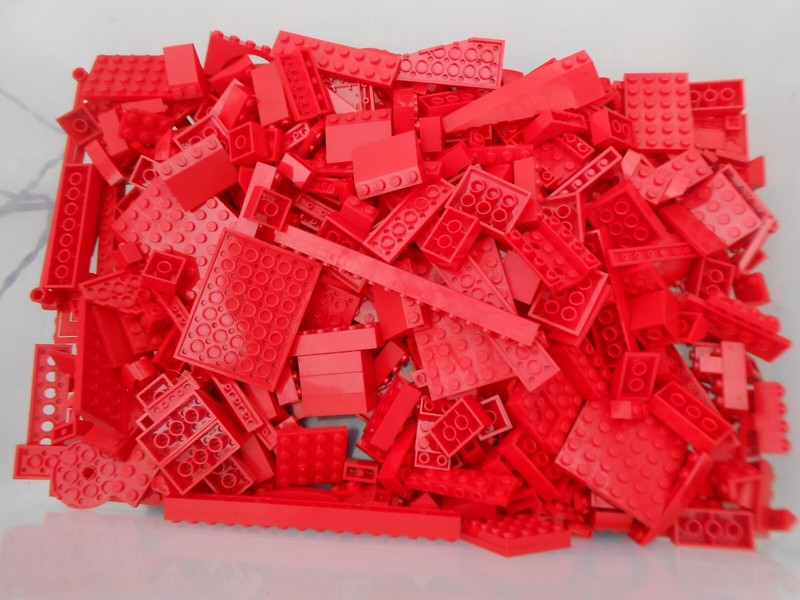Lot 2Lbs BULK RED LEGO Pieces Bricks Plates Mixed Hand-Sorted Clean LEGOS
