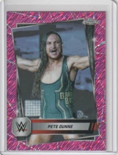 2025 TOPPS WWE CHROME PETE DUNNE #34 PINK SHIMMER REFRACTOR
