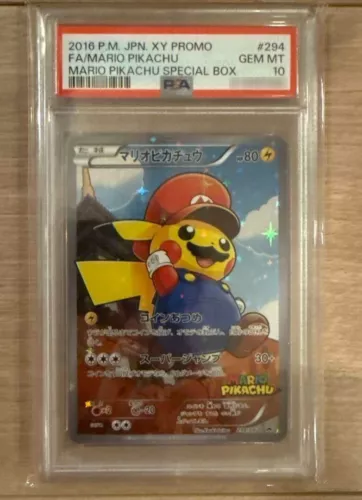 POKEMON MARIO PIKACHU SPECIAL FULL ART PROMO 294/XY-P PSA 10