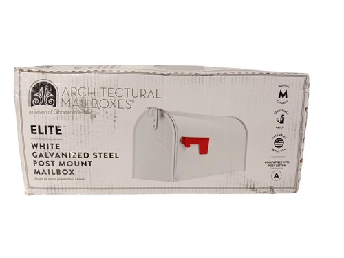 Gibraltar Architectural Elite White Galvanized Steel Post Mount Mailbox ...