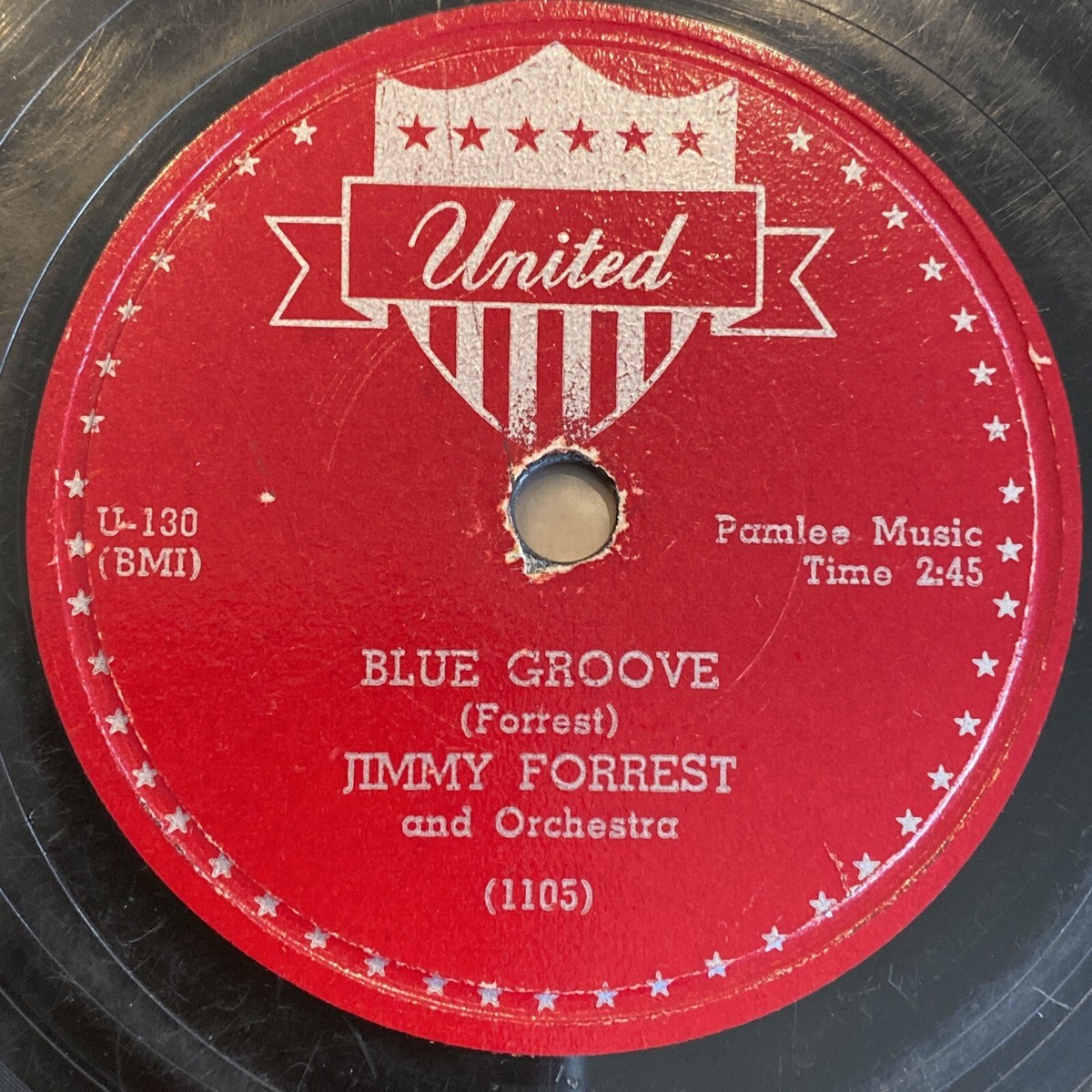 1952 BLUES GROOVE - Jimmy Forrest 78 rpm United 130 HEY MRS. JONES