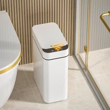Touchless Trash Can Bathroom 2.6 Gal Smart Automatic Bin with Lid Narrow Garbage