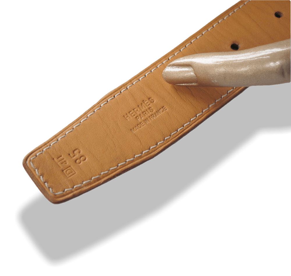 Hermes 2000 Burgundy & Gold Box Leather Reversible Strap for Belt
