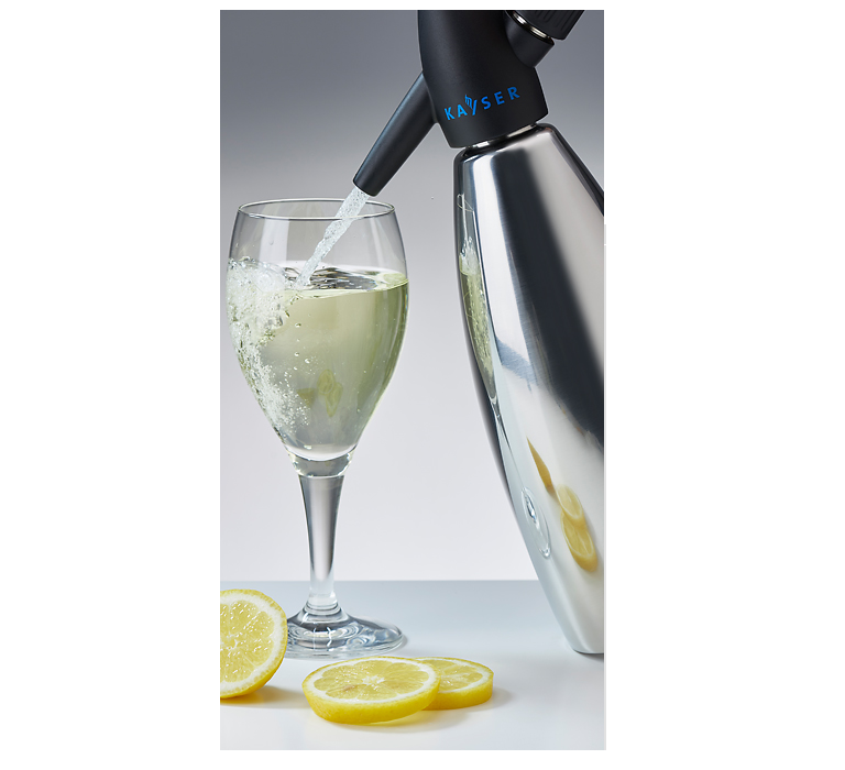 SIFONE PER SODA KAISER 1 LT. ACQUA SELTZ GASSATA COCKTAIL ACCIAIO