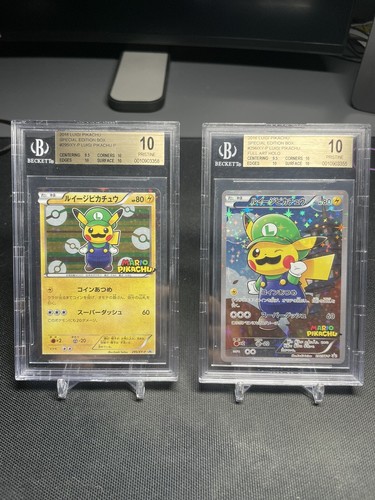 BGS 10 Luigi Pretend  Poncho Pikachu #295/296 Promo Pokémon Card