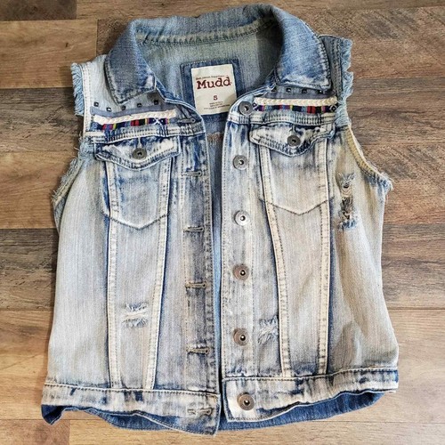 mudd denim vest distressed - Gem