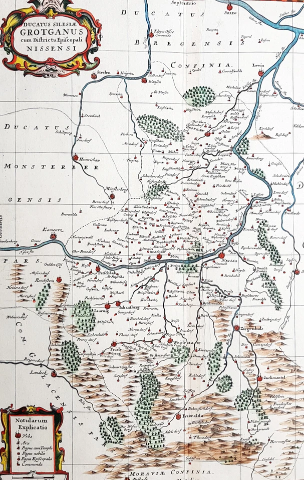 1681 J Jansson & Moses Pitt Antique Map Duchy of Grottkau & Nysa Silesia, Poland - Image 2 of 3