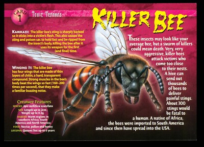 Weird N  Wild Creatures Toxic Terrors Karte 1 # Killer Bee # LC3