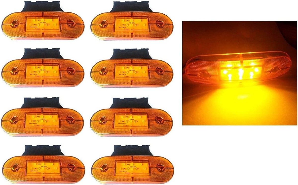 8x 12v LED Ambra Arancio Indicatore Laterale Luci Rimorchio - Foto 10