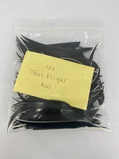 100 PACK TrueFlight 5" Inch Archery Feathers Right Wing Parabolic Cut Black NEW
