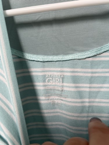 ATHLETA girl comeback top size XXL/16 Or AXS Wintergreen/white stripe/Mesh - Picture 5 of 5