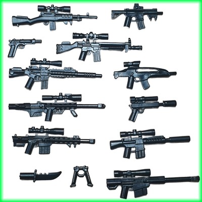 Minifigure Weapons Custom Pack Of Guns Compatible With Lego
