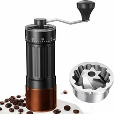 Premium Mini Manual Coffee Grinder, 40 Adjustable Settings, Stainless Steel Burr