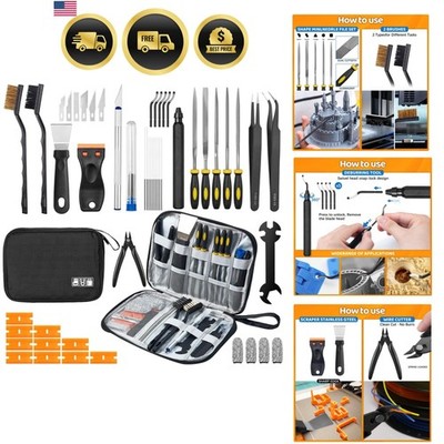 3D Printer Tool Kit Accessories Includes Nozzle Cleaner Scraper Files Brushes