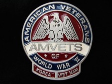 PH03119 NOS 1970s  AMVETS OF WORLD WAR II KOREA  VIETNAM  MILITARY BUCKLE