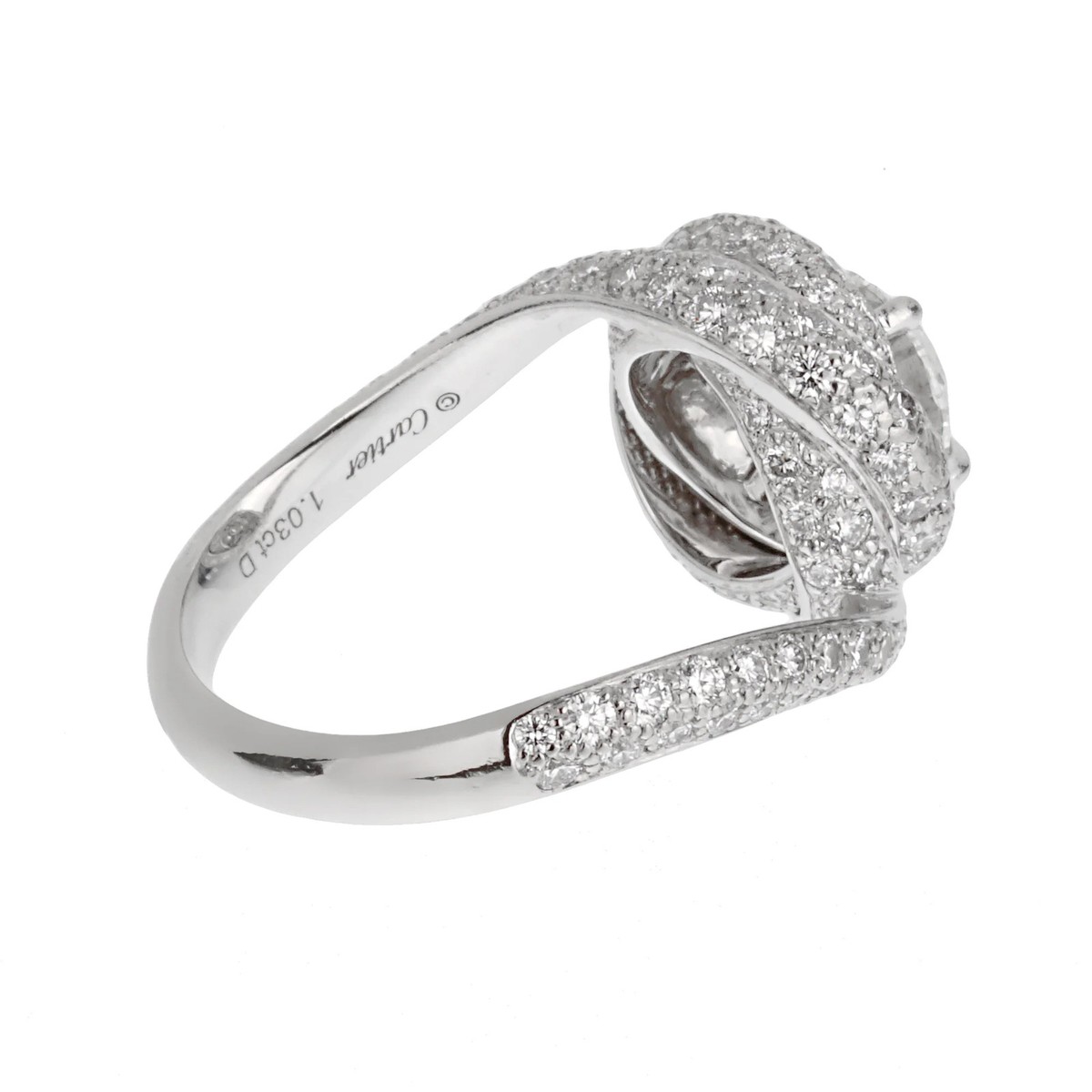 Cartier Trinity Ruban Platinum Diamond Engagement Ring Sz 5 1/4 | eBay