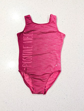 POSITIVE VIBES Destira Gymnastics Dance Leotard Large CL ULTRA SOFT Heather PINK