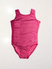 POSITIVE VIBES Destira Gymnastics Dance Leotard Large CL ULTRA SOFT Heather PINK