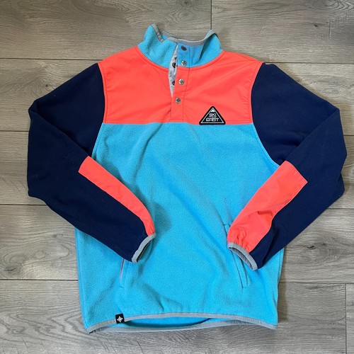 Ski The East Men’s Low Fi Snap Fleece Pullover Pockets Size Medium